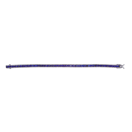 18k White Gold Blue Sapphire Bracelet