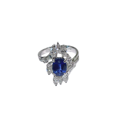 Blauer Saphir-Diamantring