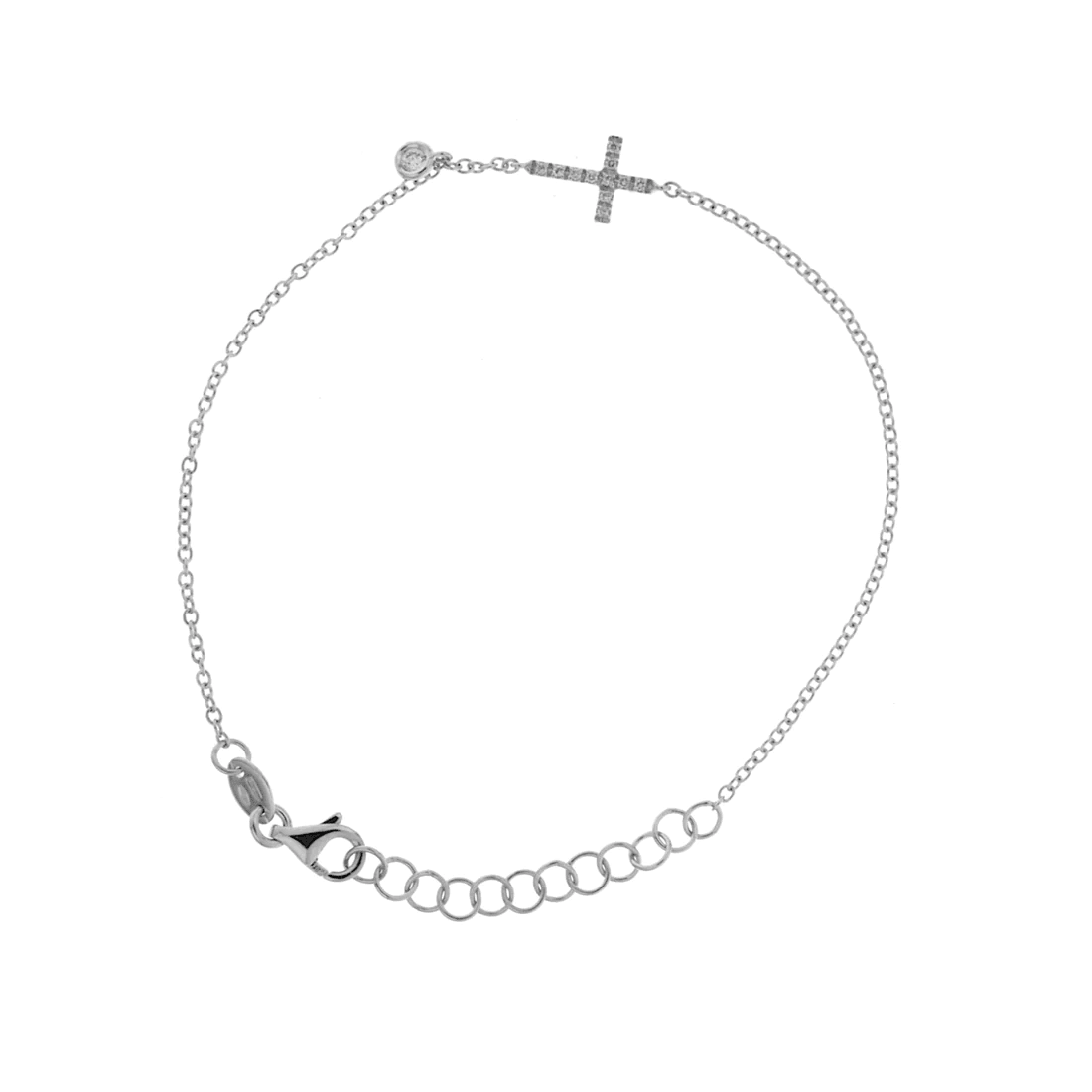 Diamond Sideways Cross Bracelet