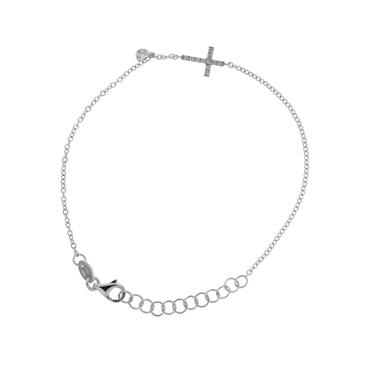 Diamant-Armband mit seitlichem Kreuz