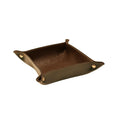 Dark Green and Brown Leather Tray