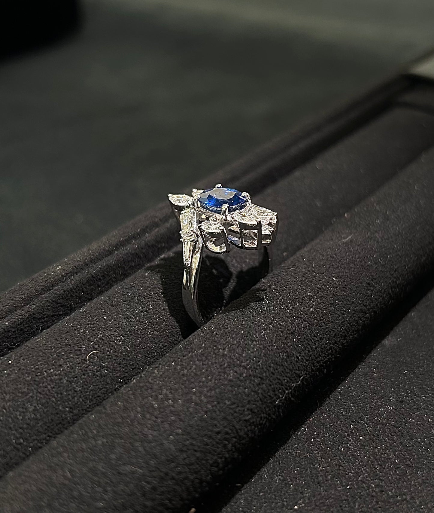 Blue Sapphire Diamond Ring