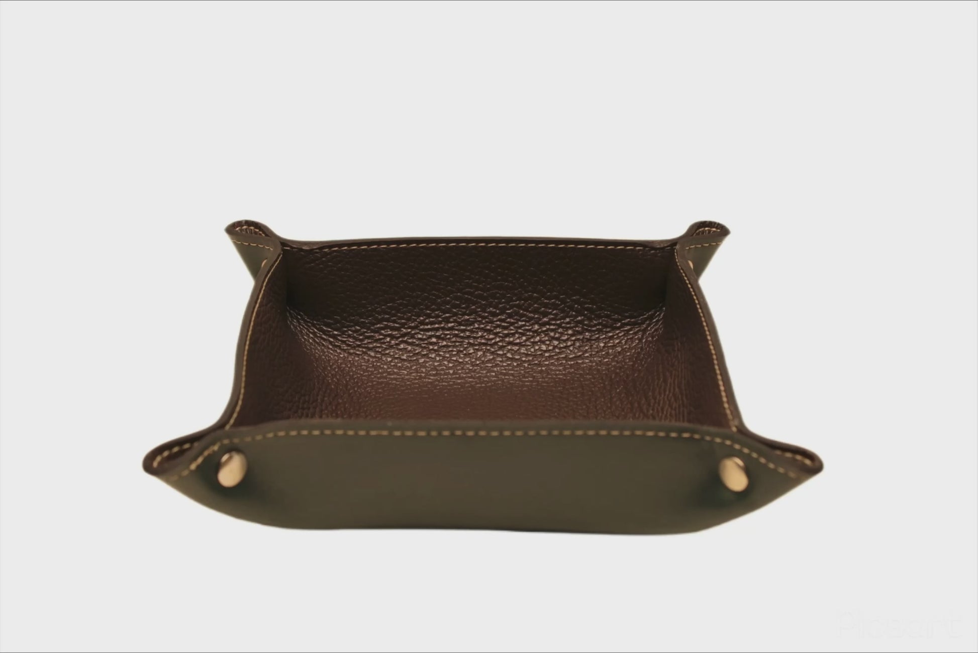 Dark Green/Brown Leather Tray - Oberndörfer & CO