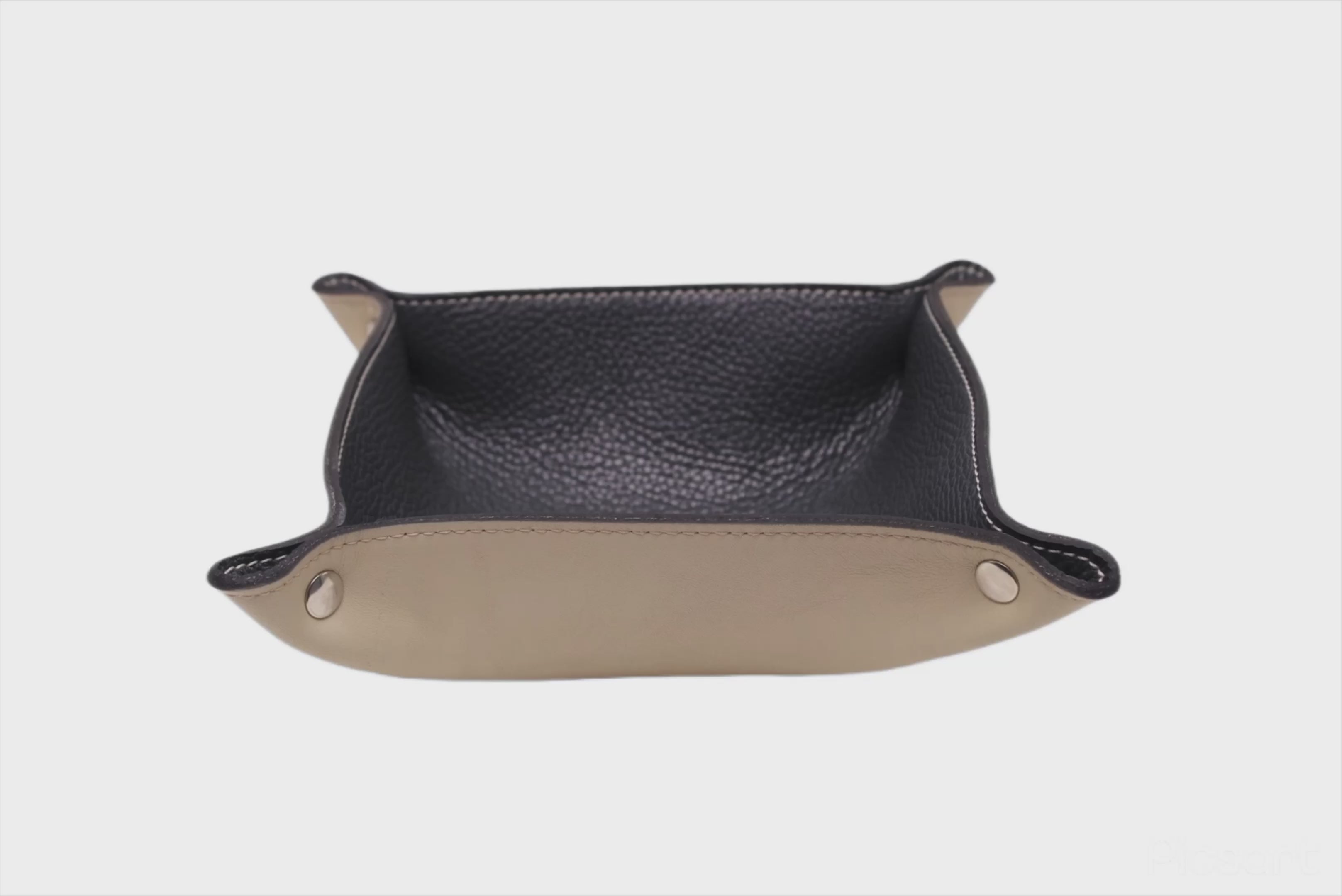 White/Blue Leather Tray - Oberndörfer & CO